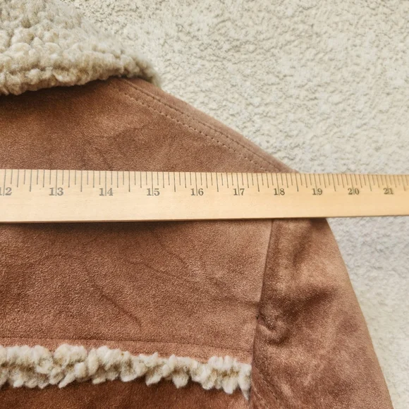 LAKELAND Men's Campus Coat Size 40 Penny Lane Leather Sherpa Lined Vintage 70s - Picture 12 of 14